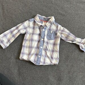 OshKosh B'gosh Blue and Red Plaid Button Down Shirt